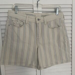 Pilcro & The Letterpress High Rise Slim Striped Shorts